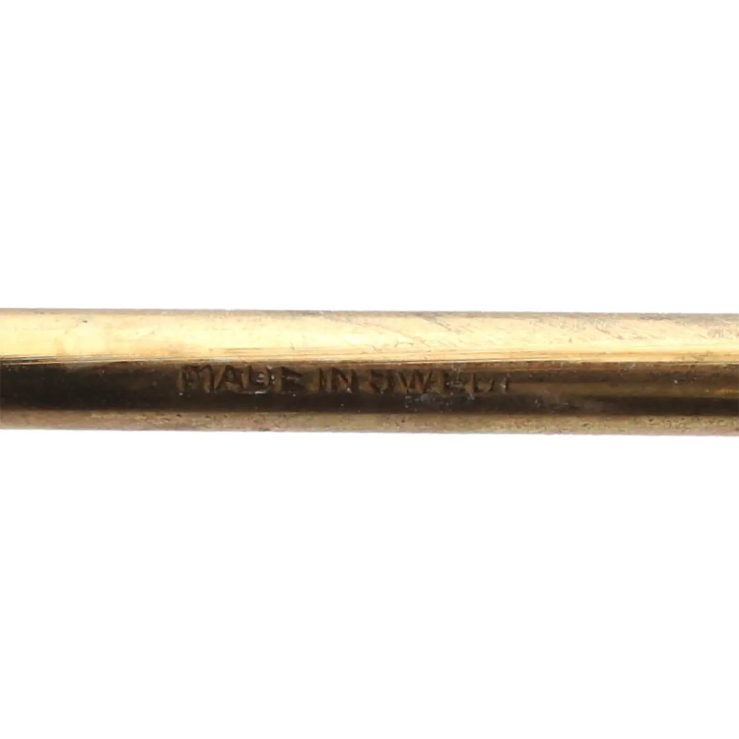 Schwedischer Ystad-Metall-Kerzenständer des 20. Jahrhunderts – goldener Halter von Gunnar Ander (Handgefertigt) im Angebot