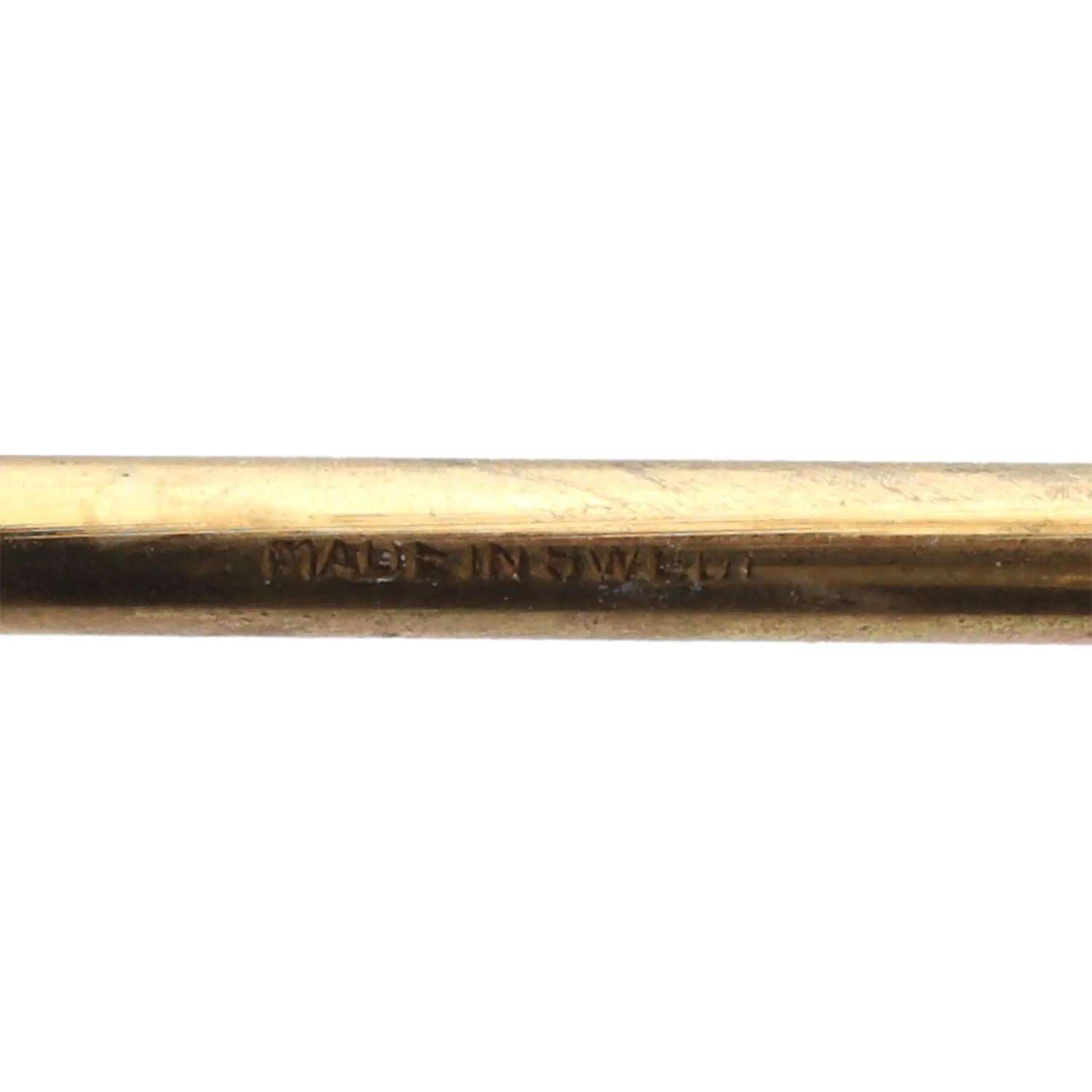Svedese Candeliere svedese Ystad-Metall del XX secolo, supporto dorato di Gunnar Ander in vendita