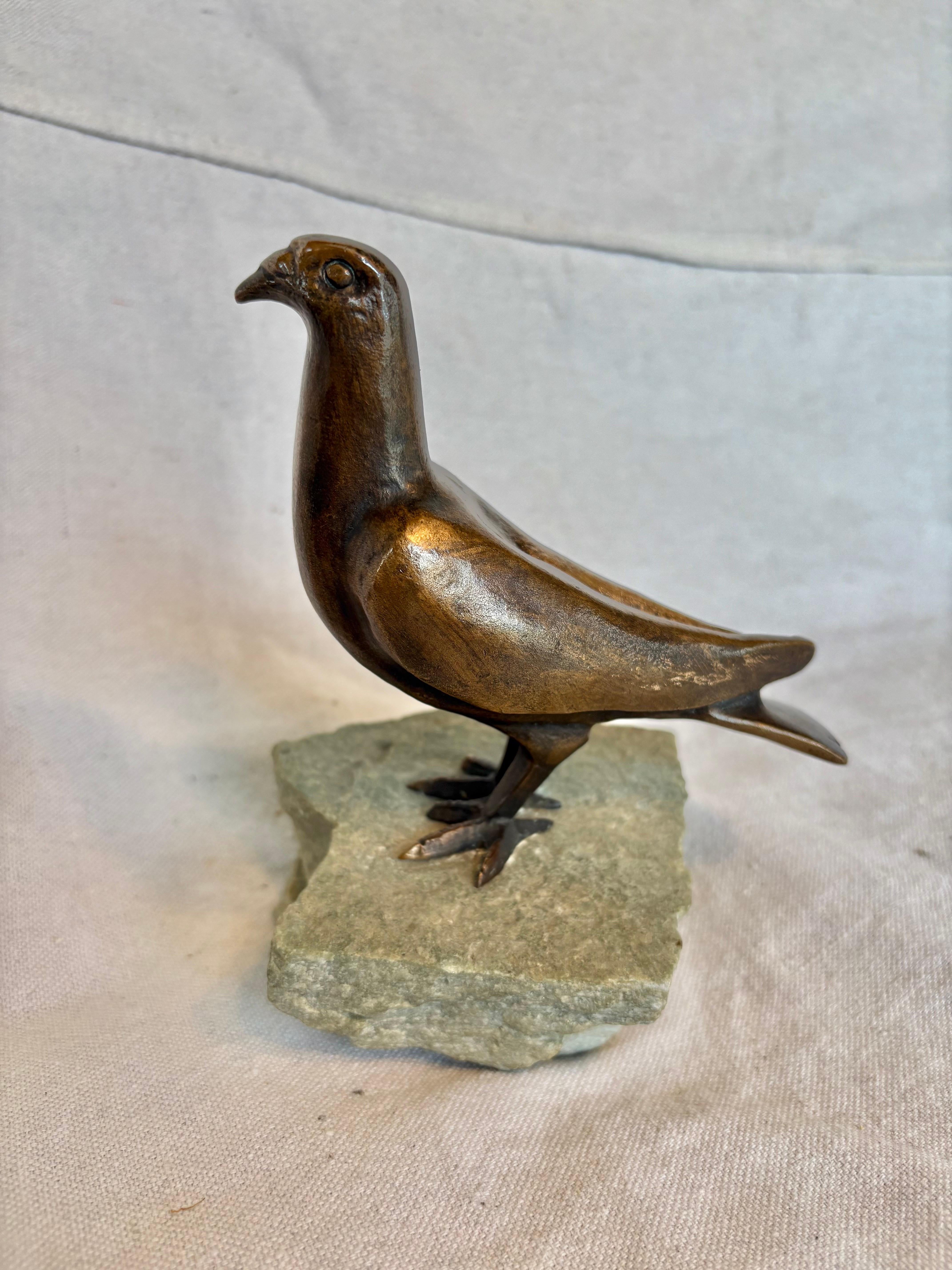 Fatto a mano Scultura di uccelli in bronzo Charles Reussner del XX secolo in vendita