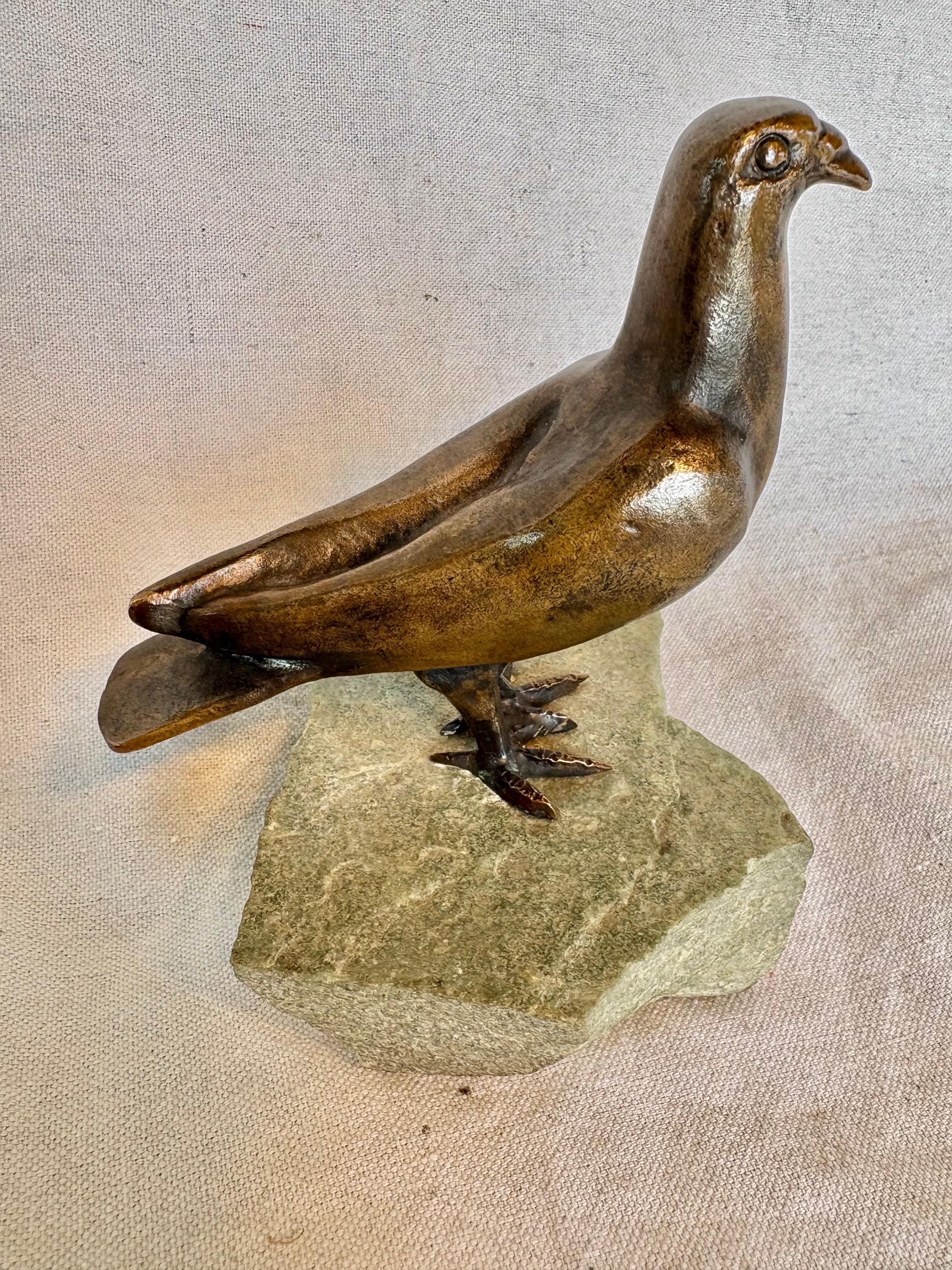 Scultura di uccelli in bronzo Charles Reussner del XX secolo In condizioni buone in vendita a Burton, TX