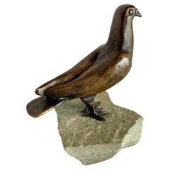 Sculpture d'oiseau suisse du 20ème siècle en bronze Charles Reussner