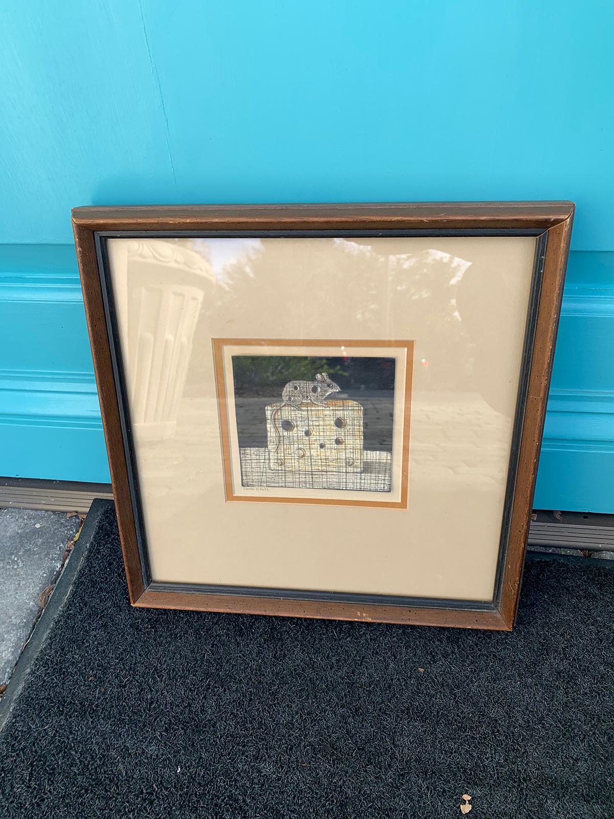20th century Swiss Mouse by Atlanta Folk Art artist Rosie Clark (1925-2016). Rare.