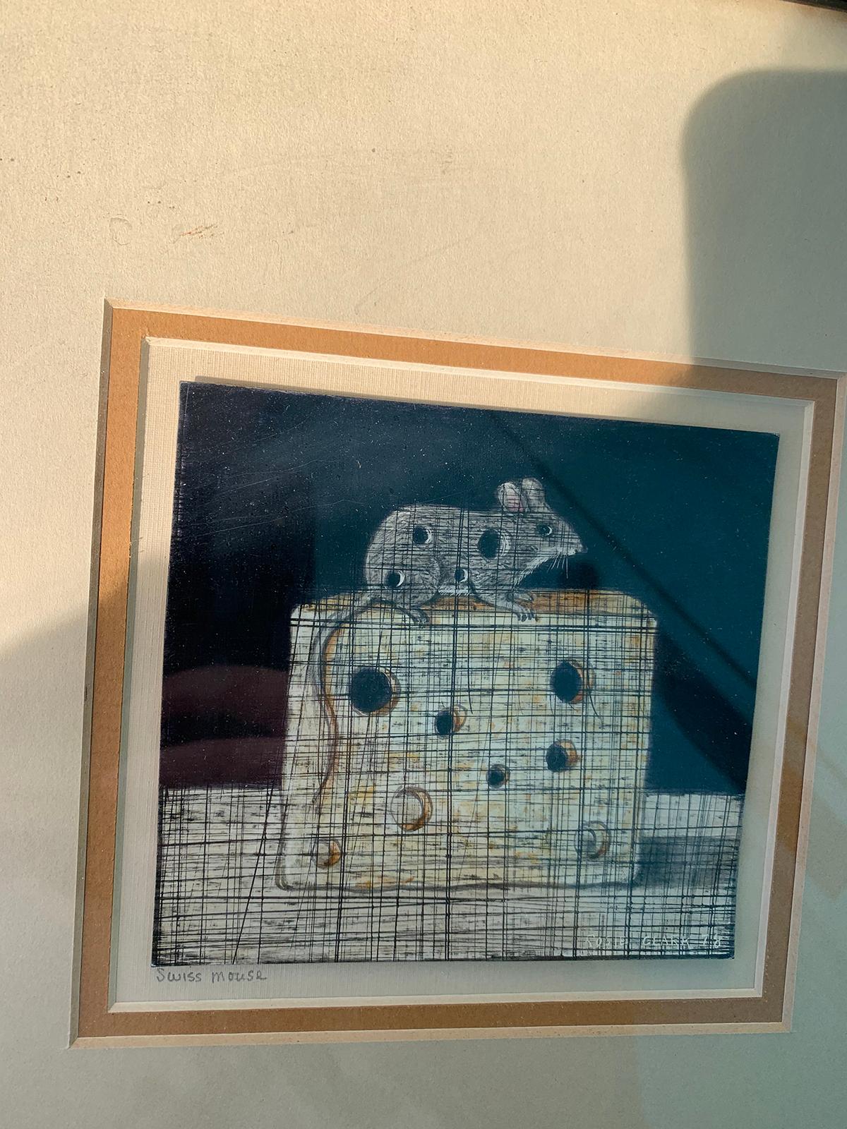 American 20th Century Swiss Mouse by Atlanta Folk Art Artist Rosie Clark Rare For Sale