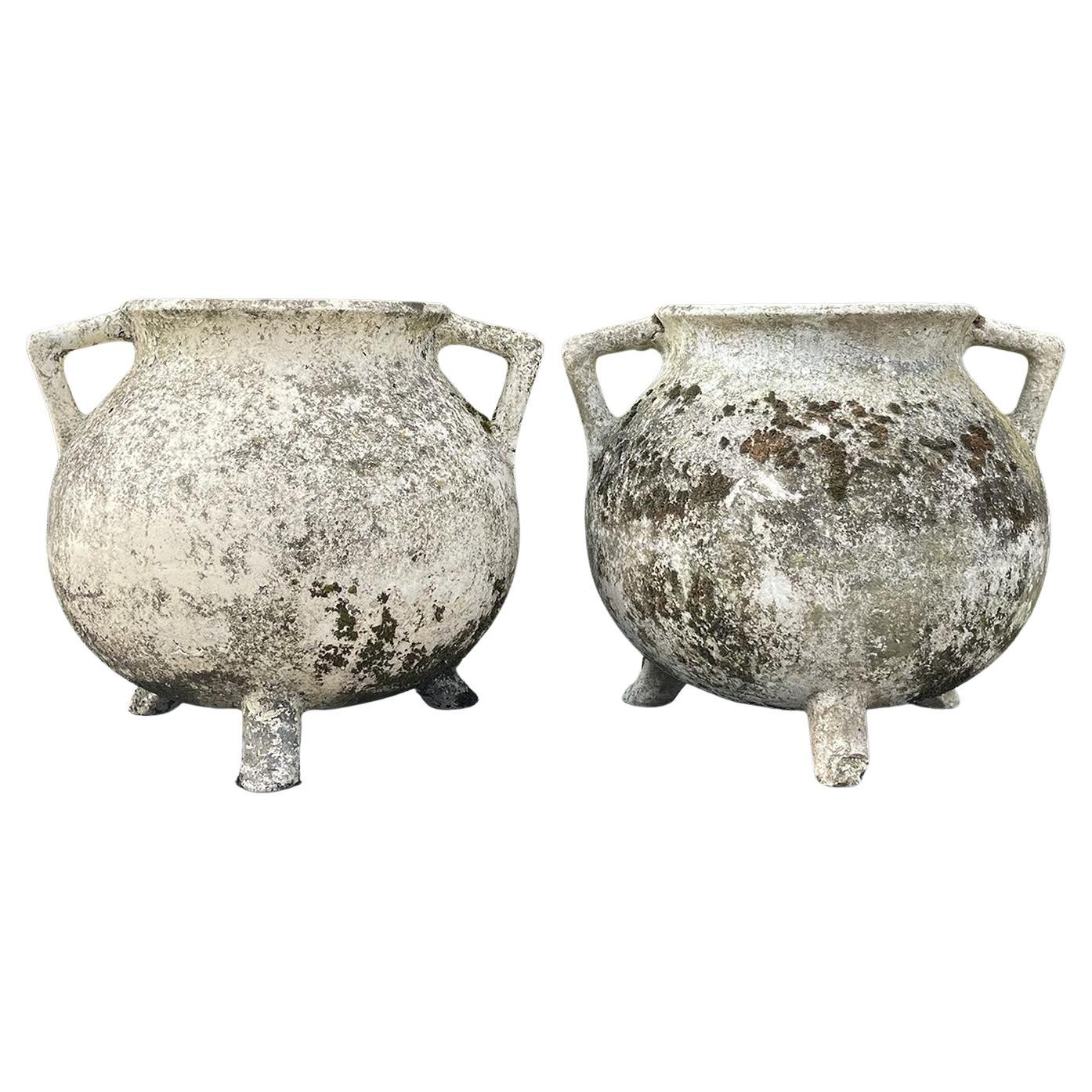 20th Century Swiss Pair of Cauldron or Marmite Garden Planters by Willy Guhl For Sale