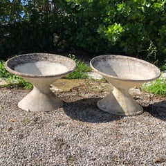 Siglo XX Pareja suiza de jardineras elevadas inclinadas de cemento de Willy Guhl