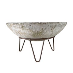 20th Century Swiss Set of Six Vintage Bowl Planters on a Iron Base by Willy Guhl