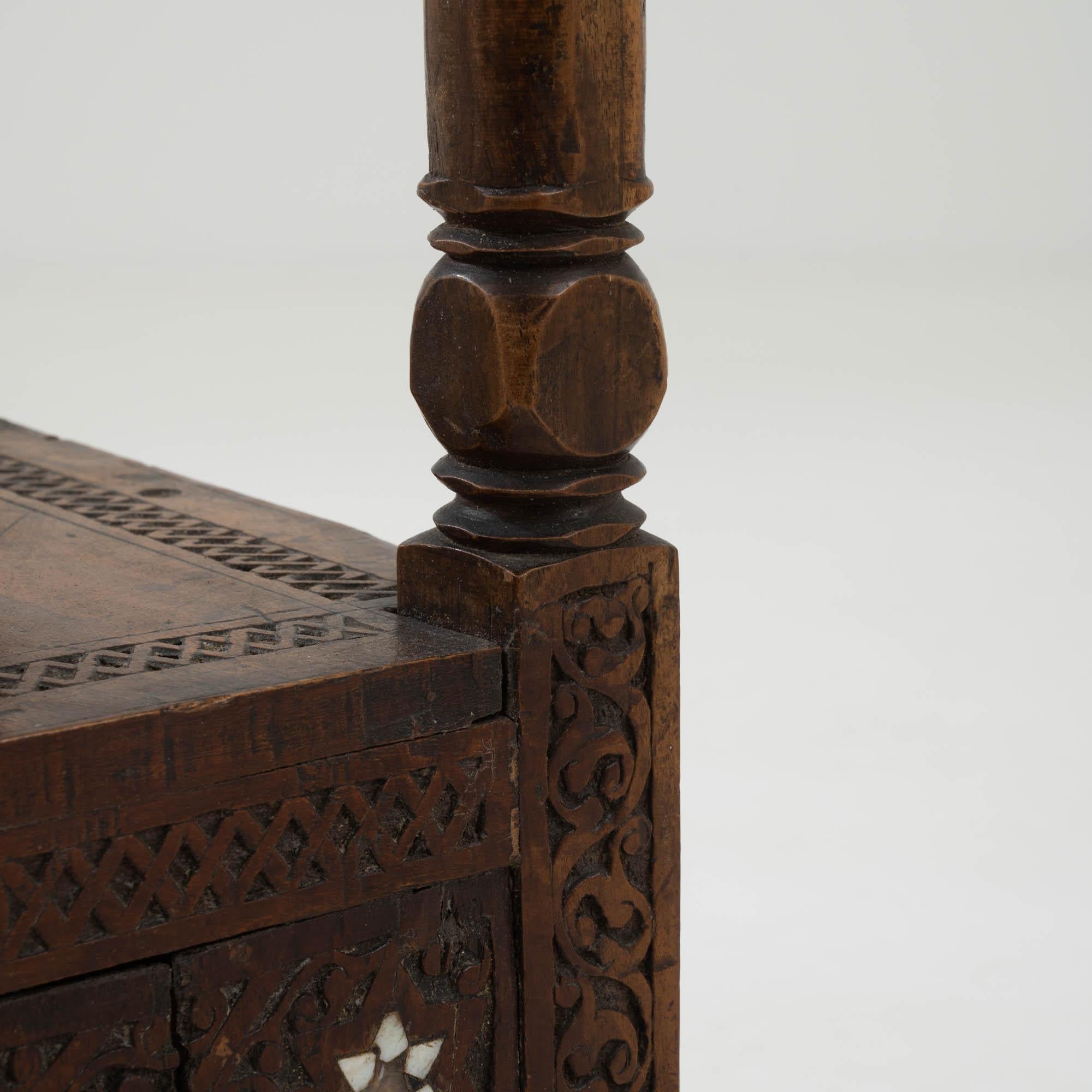 20th Century Syrian Carved Pedestal  5