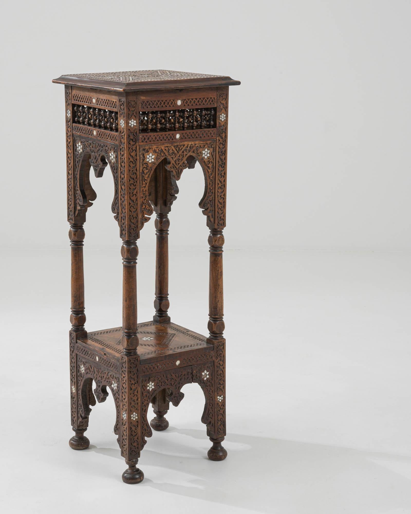 20th Century Syrian Carved Pedestal  1