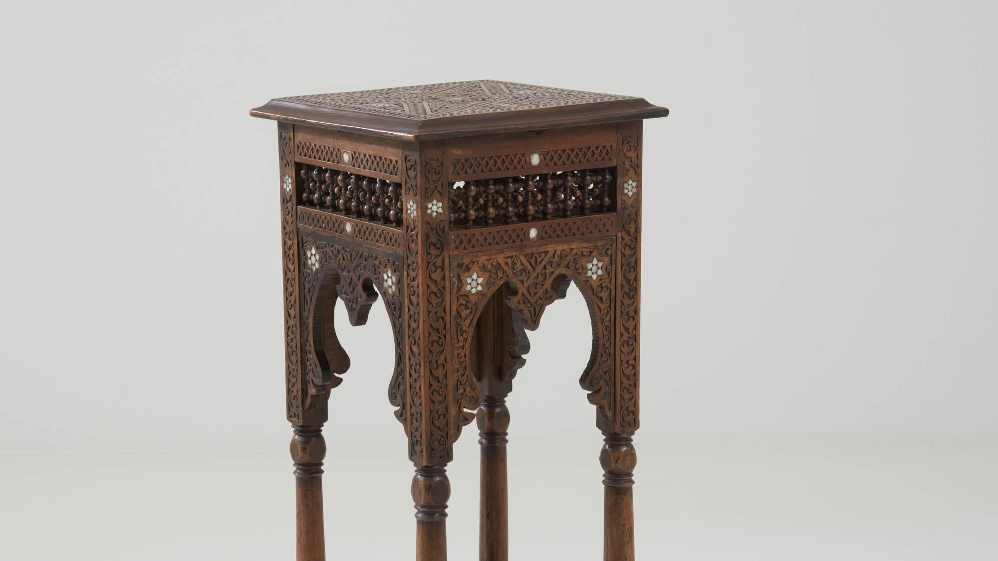 20th Century Syrian Carved Pedestal  2