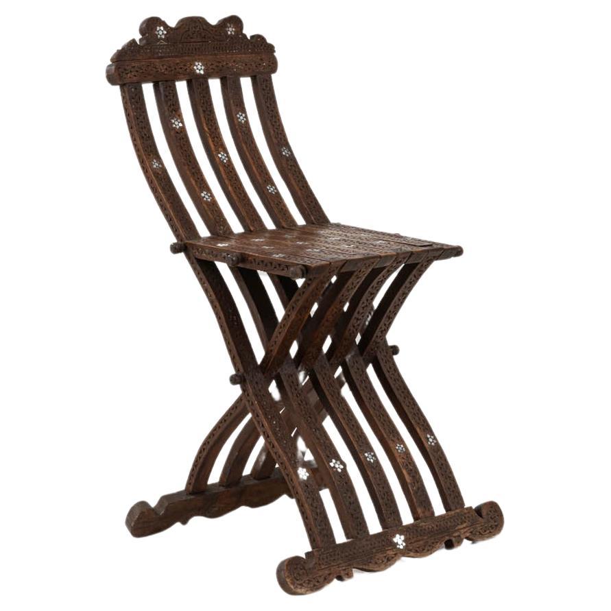 20th Century Syrian Wooden Folding Chair