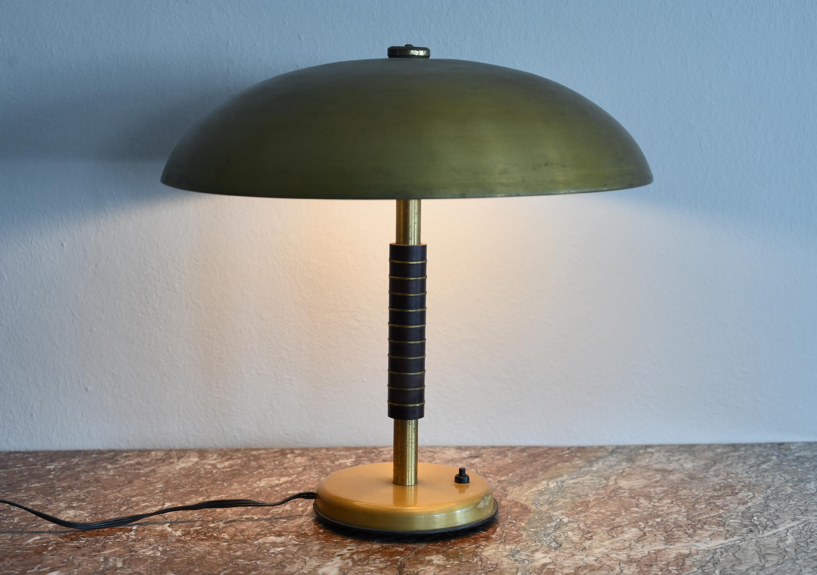 Arts and Crafts 20th Century Table Lamp, about 1930 Metal  sächsische Metallwarenfabrik