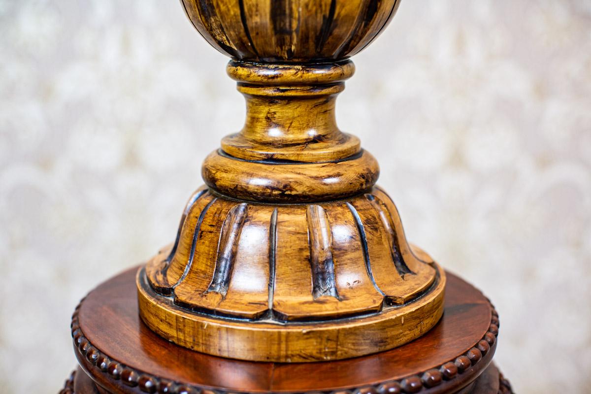 20th-Century Table Lamp on Turned Wooden Base For Sale 3