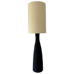 20th century table lamp / standing lamp in black ceramic