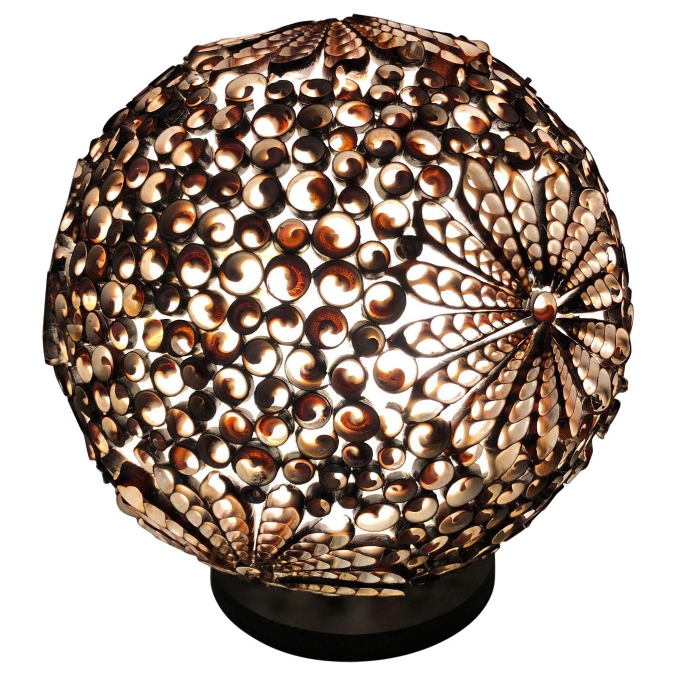 Lampe de table du XXe siècle avec coquillages