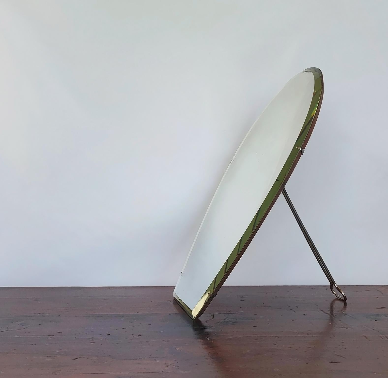 Mid-Century Modern 20th Century Vanity Mirror in Crystal and Wood by Tenca & C Italy For Sale