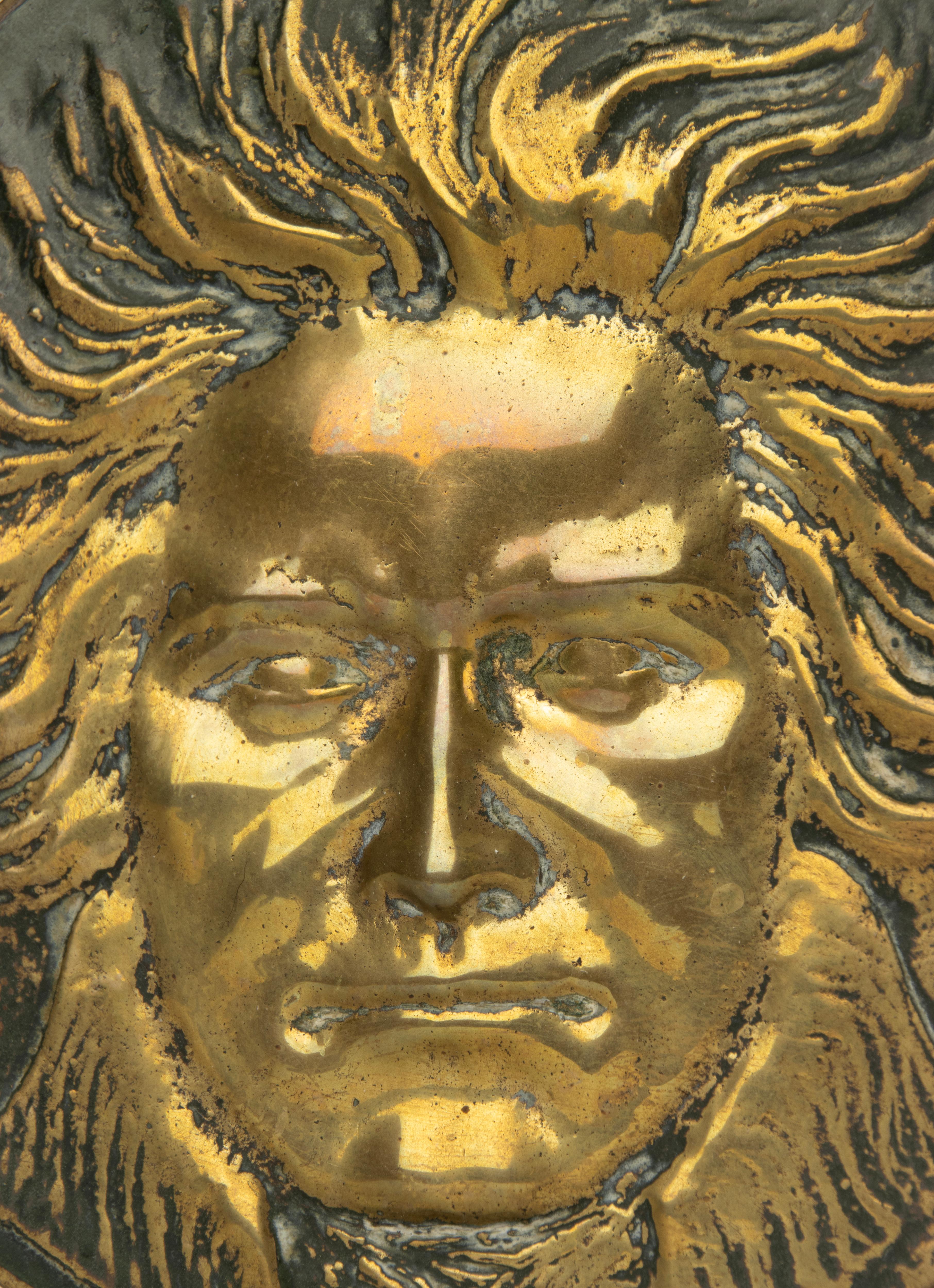 20th Century Table Sculpture - Max Le Verrier - Patinated Brass - Beethoven For Sale 4