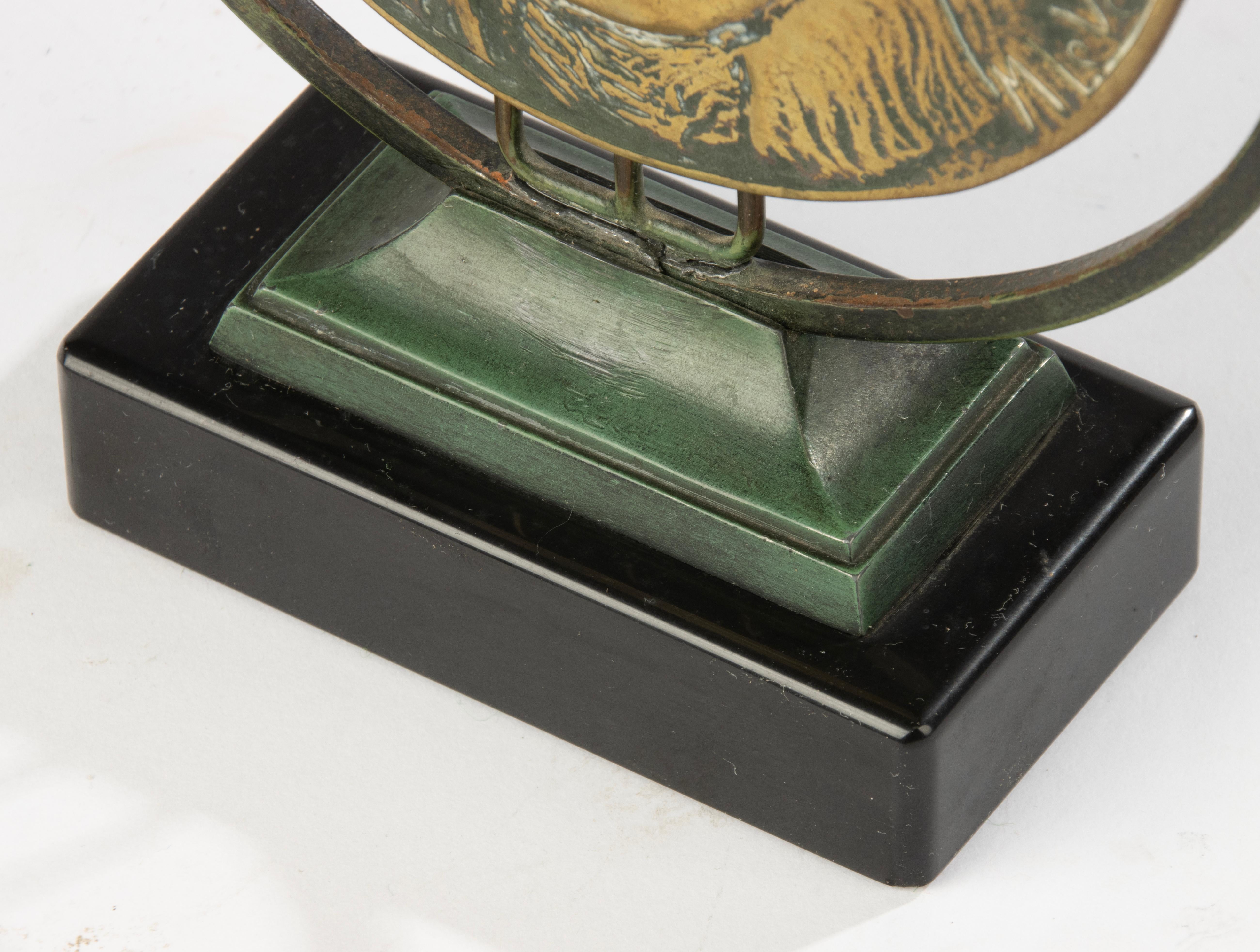 20th Century Table Sculpture - Max Le Verrier - Patinated Brass - Beethoven For Sale 3