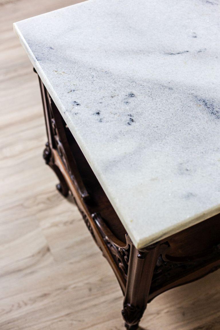 20th-Century Table with a Marble Top In Good Condition In Opole, PL