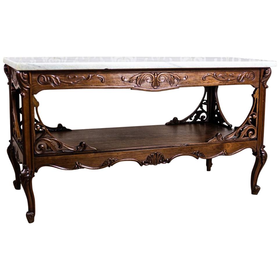 20th-Century Table with a Marble Top
