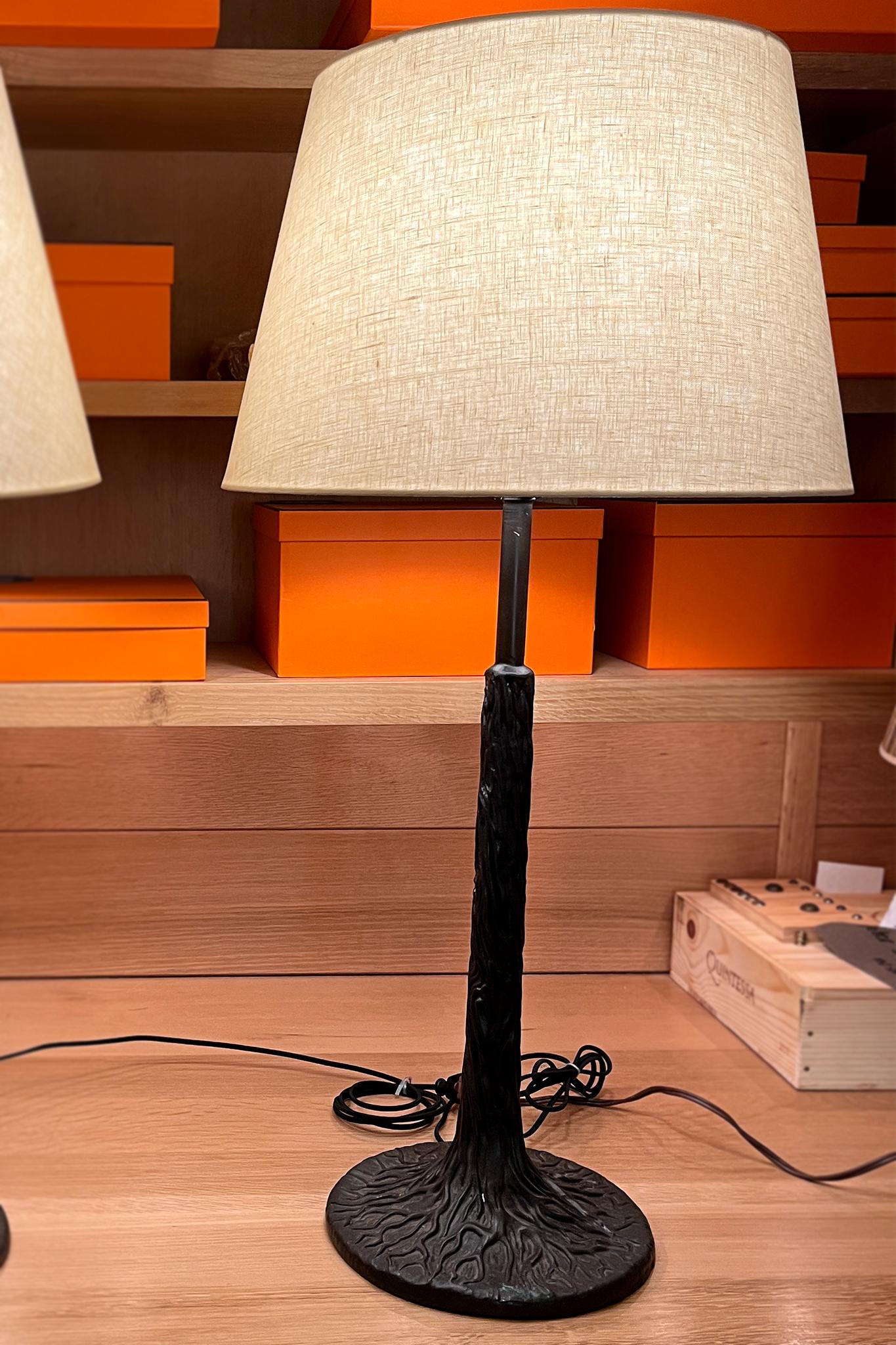20th Century Tall Cast Iron Tree Form Table Lamp 6
