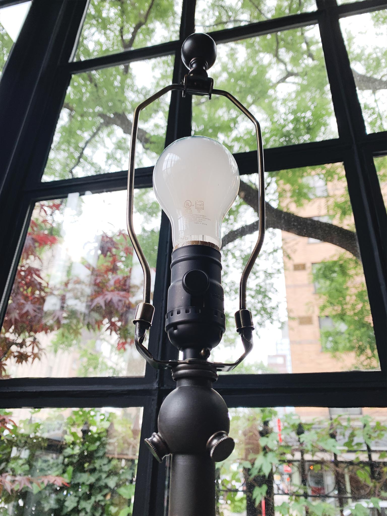 20th Century Tall Cast Iron Tree Form Table Lamp 2