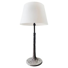 20th Century Tall Cast Iron Tree Form Table Lamp