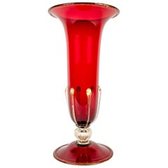Vintage 20th Century Tall Decorative Vase / Gold Flecks Details