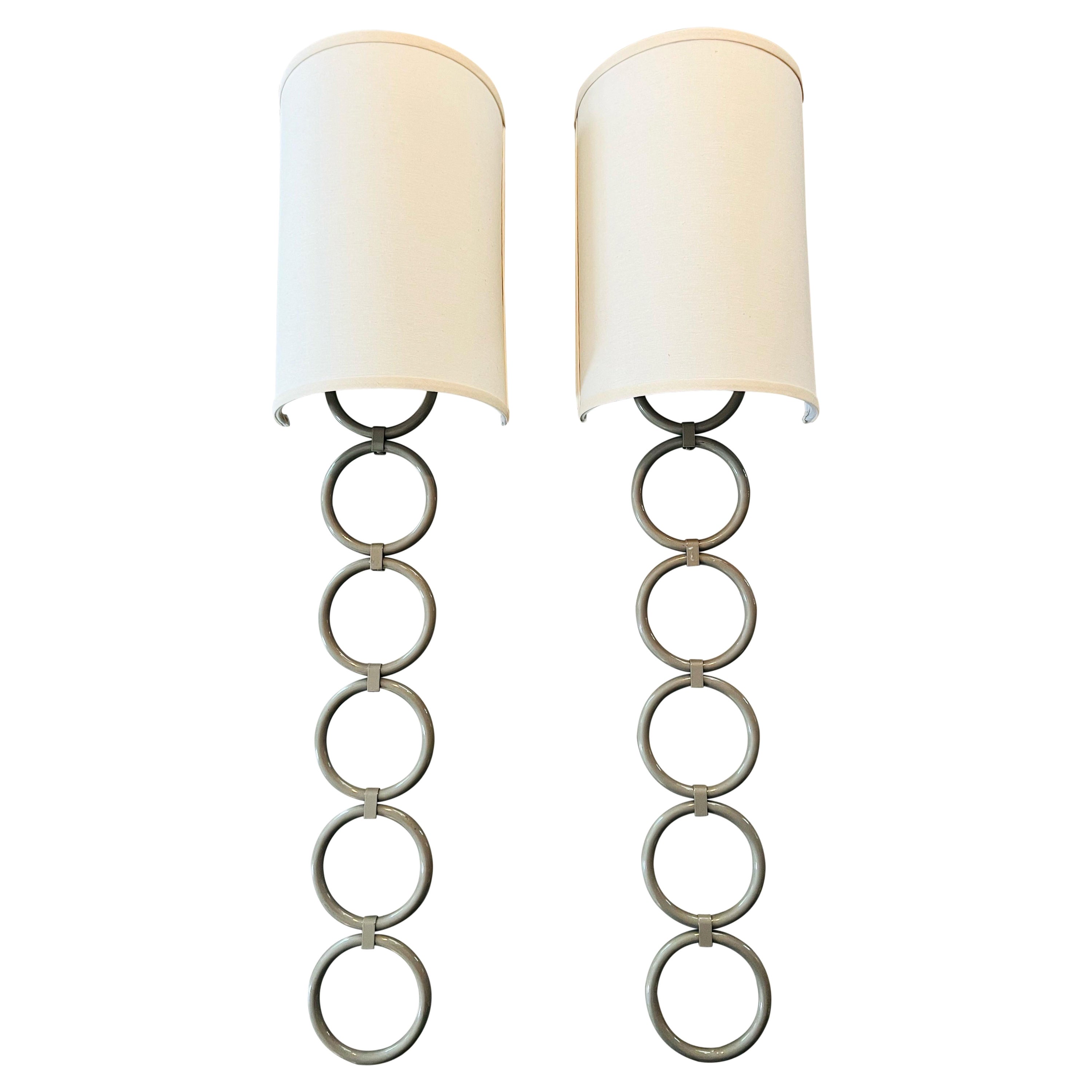 20th Century Tall Lacquered Metal Sconces For Sale