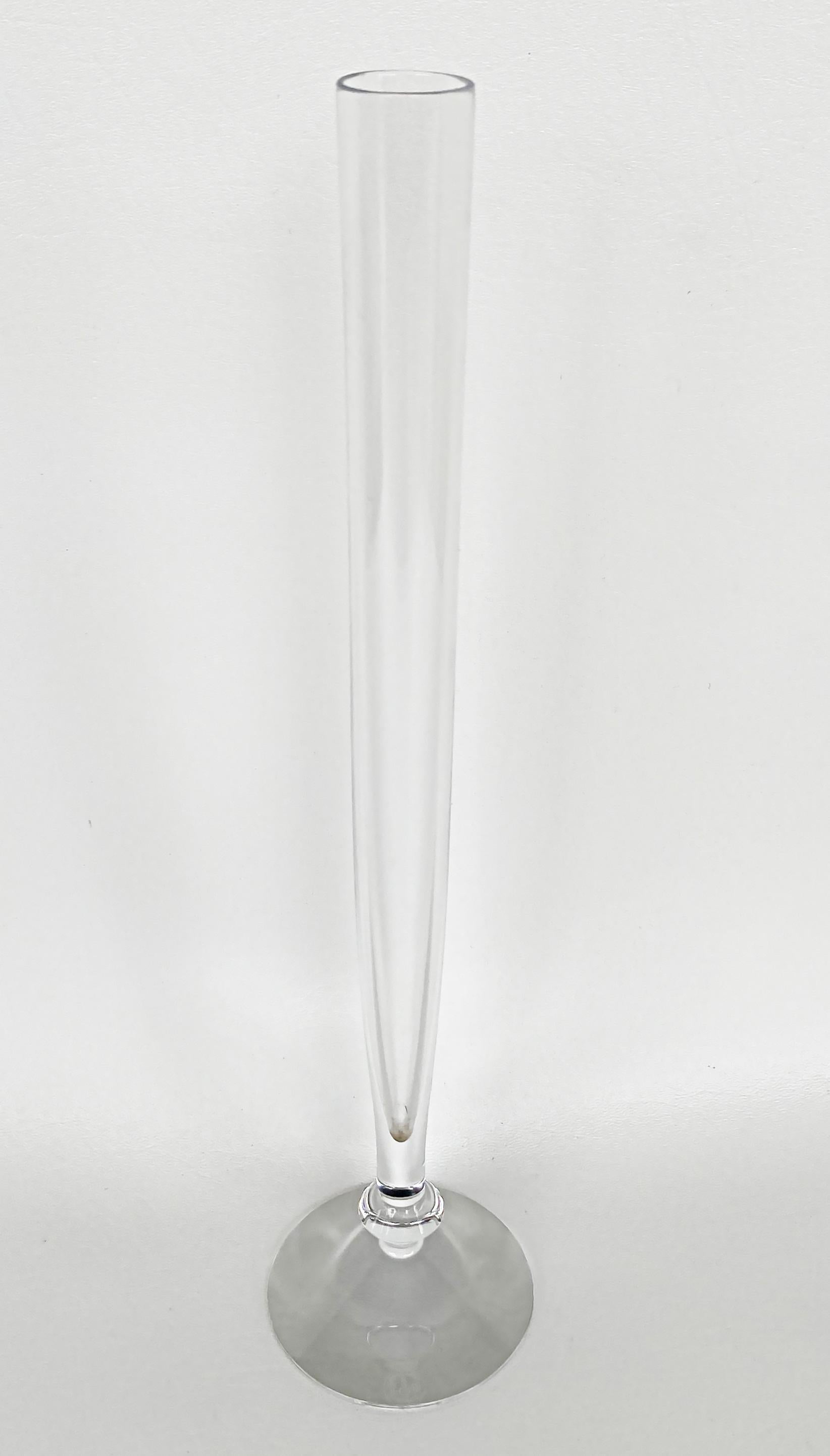 Baccarat France crystal bud vase.

Offered for sale is a tall and slender signed Baccarat France crystal bud vase. The base is signed in 2 places. The vase is 12.75