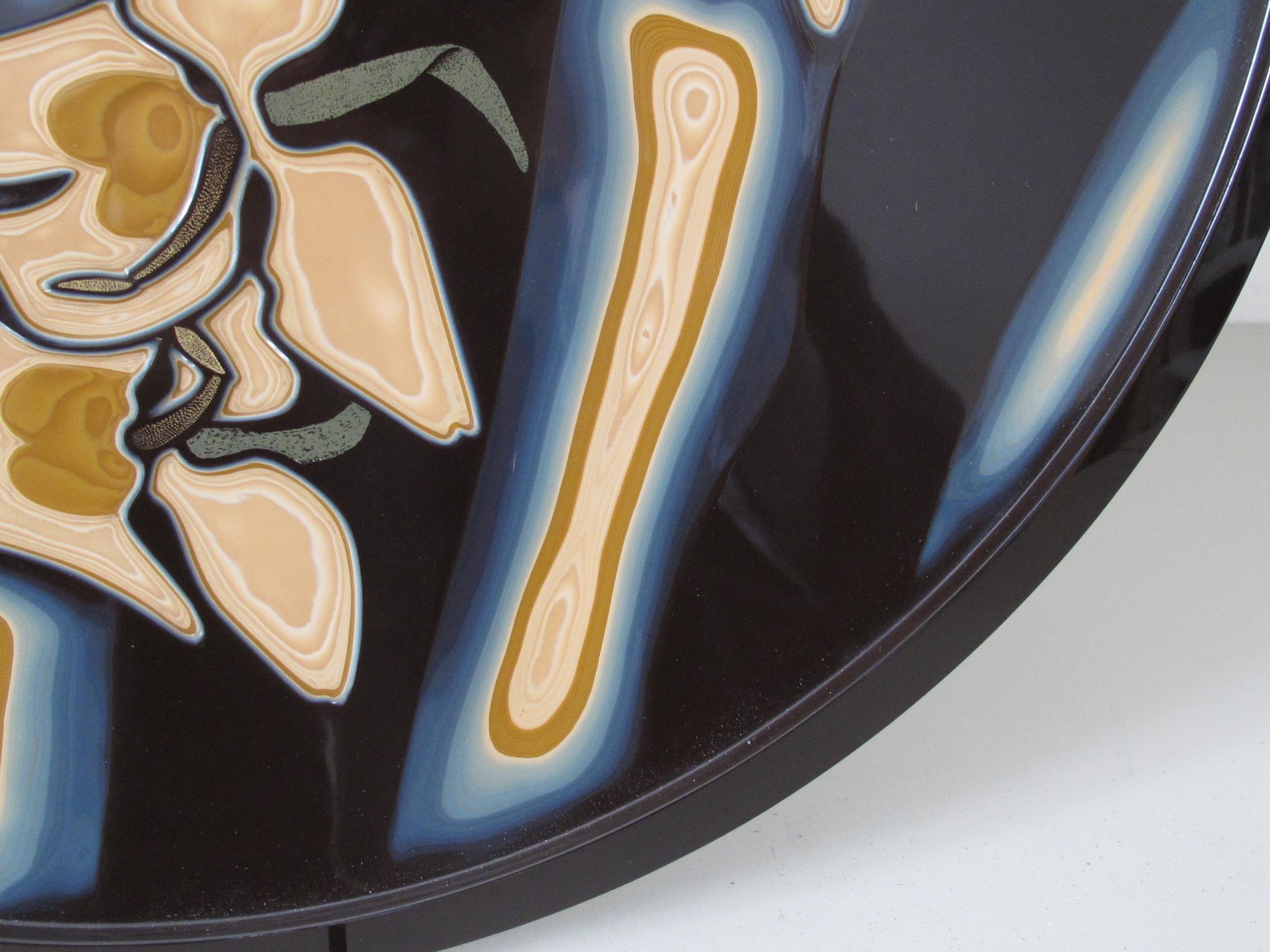 Japanese 20th Century Tanabe Masayoshi Large Lacquer Plate For Sale
