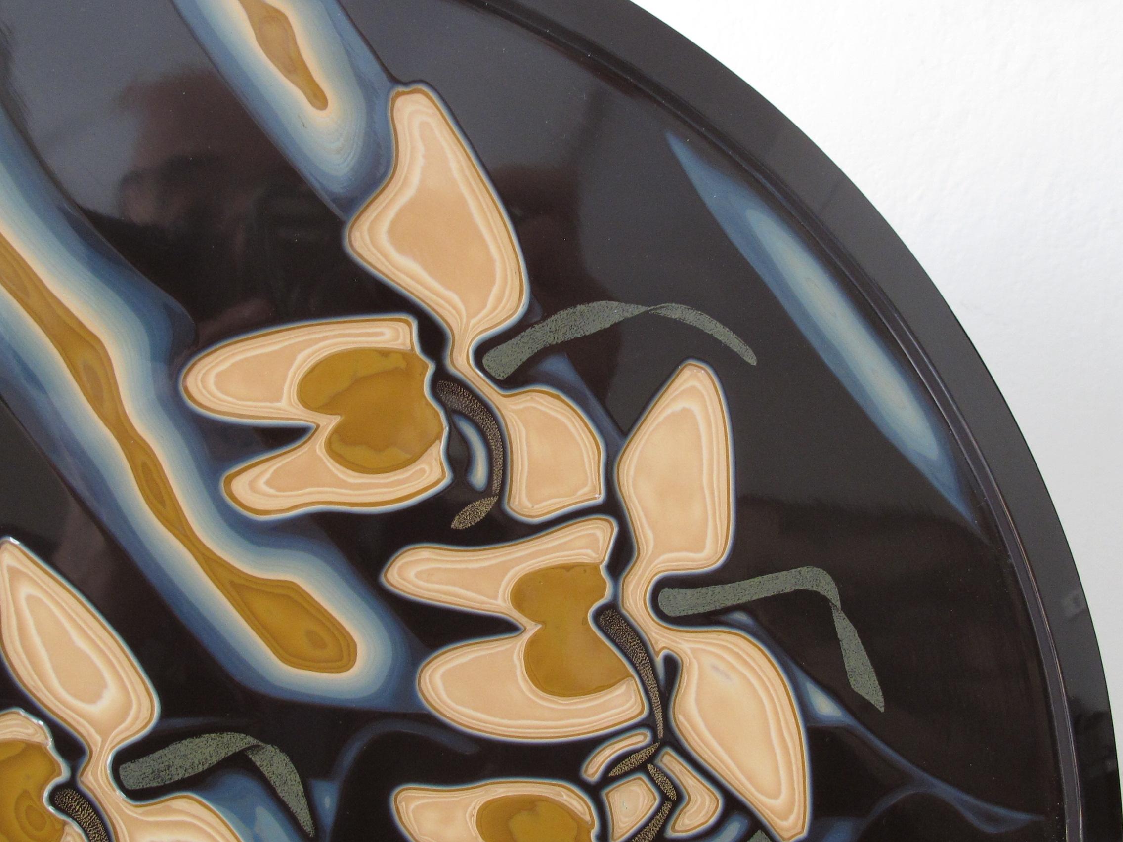 Lacquered 20th Century Tanabe Masayoshi Large Lacquer Plate For Sale
