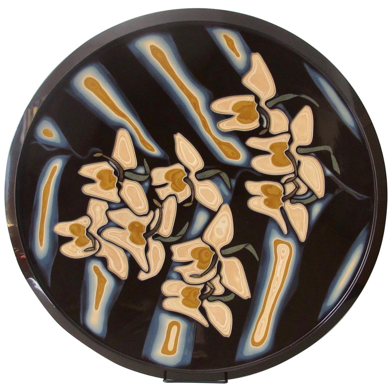 20th Century Tanabe Masayoshi Large Lacquer Plate For Sale
