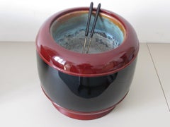 20th Century Tanaka Hyoami Pair of Lacquer Hibachi