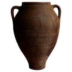 20th Century Aegean Tapered Clay Jar with Distinctive Rustic Finish