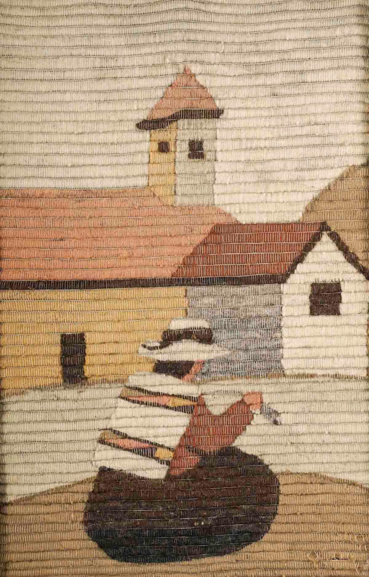Wandteppich des 20. Jahrhunderts, gerahmt in einem geschnitzten Rahmen.

Wandteppich, gerahmt in einem geschnitzten Rahmen, 20.
Wandteppich: H: 71cm, B: 46cm
Rahmen: H: 93cm, B: 69cm, T: 4cm
