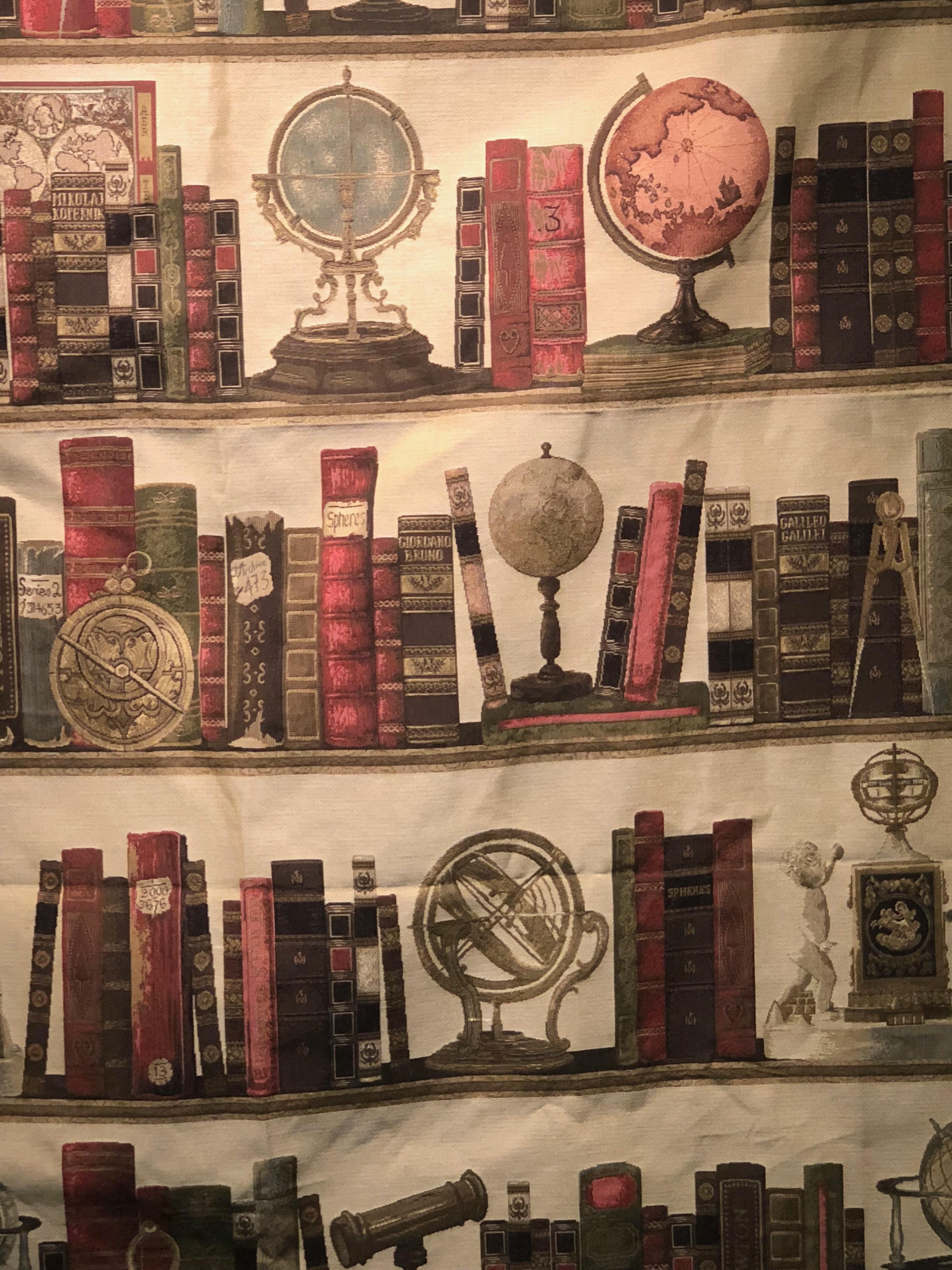 Belgian 20th Century Tapestry with Globes, Hourglasses, Clocks and Books For Sale