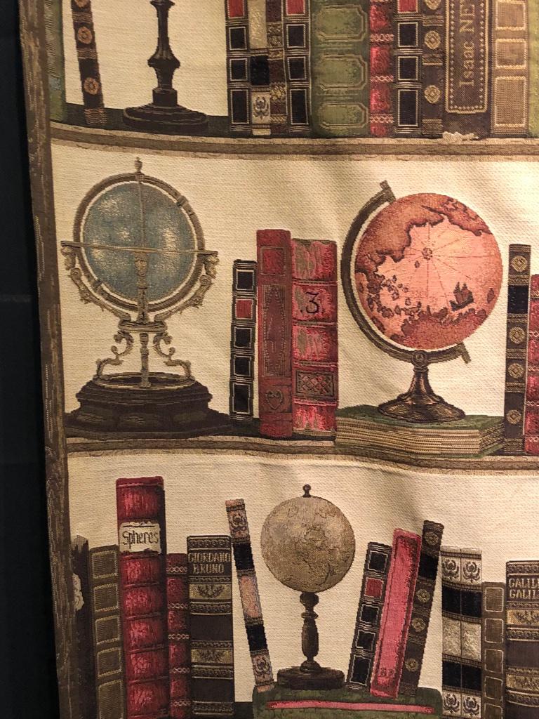 Late 20th Century 20th Century Tapestry with Globes, Hourglasses, Clocks and Books For Sale