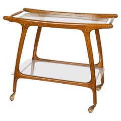 20th Century Teak & Glass Drinks Trolley with Brass Detail, c.1970