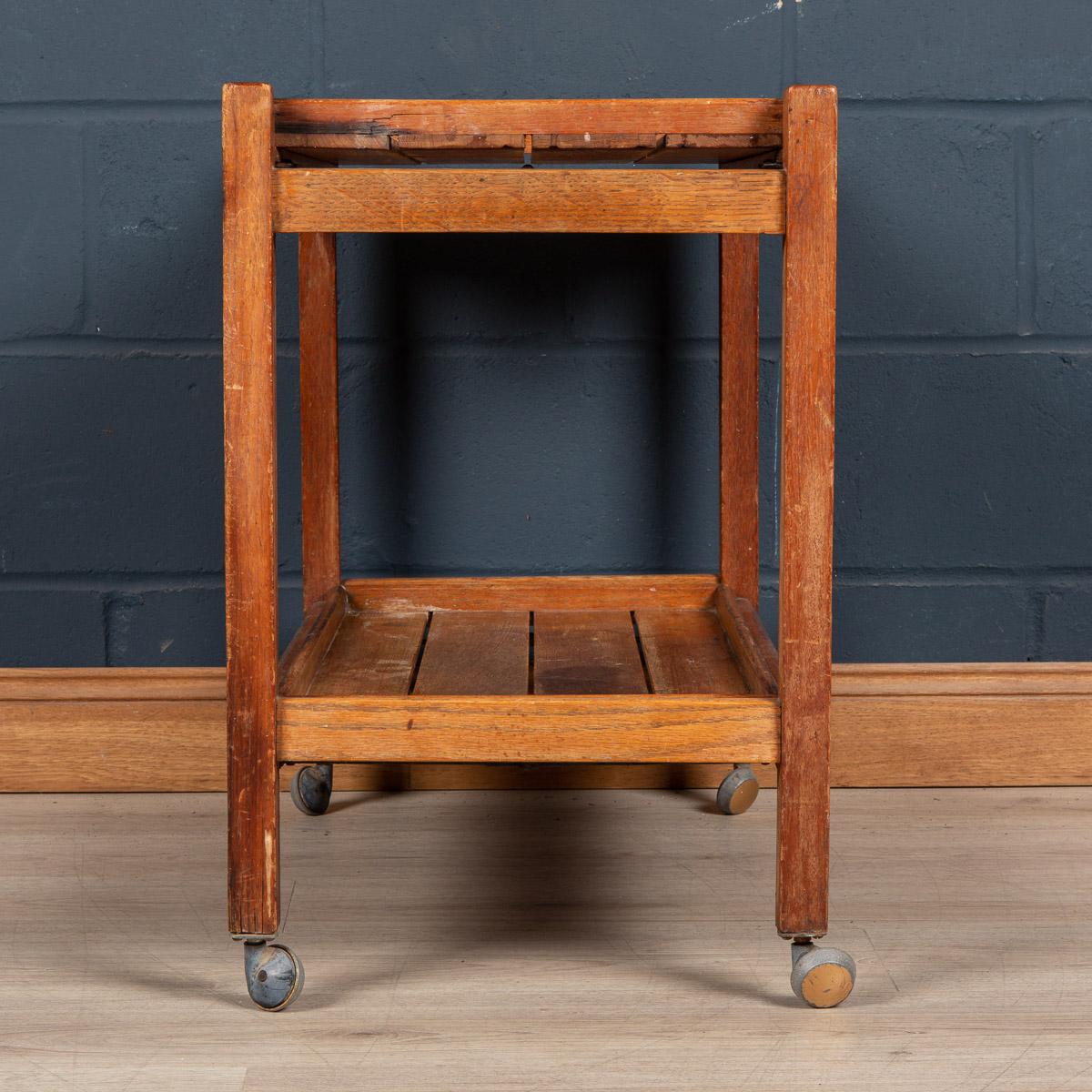 20th Century Teak Tea Trolley Made From Reclaimed Timber From RMS Arlanza c.1940 In Good Condition In Royal Tunbridge Wells, Kent