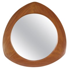 20th Century Teak Wood Italian Modern Model Oscar Mirror Produced by Home Torino