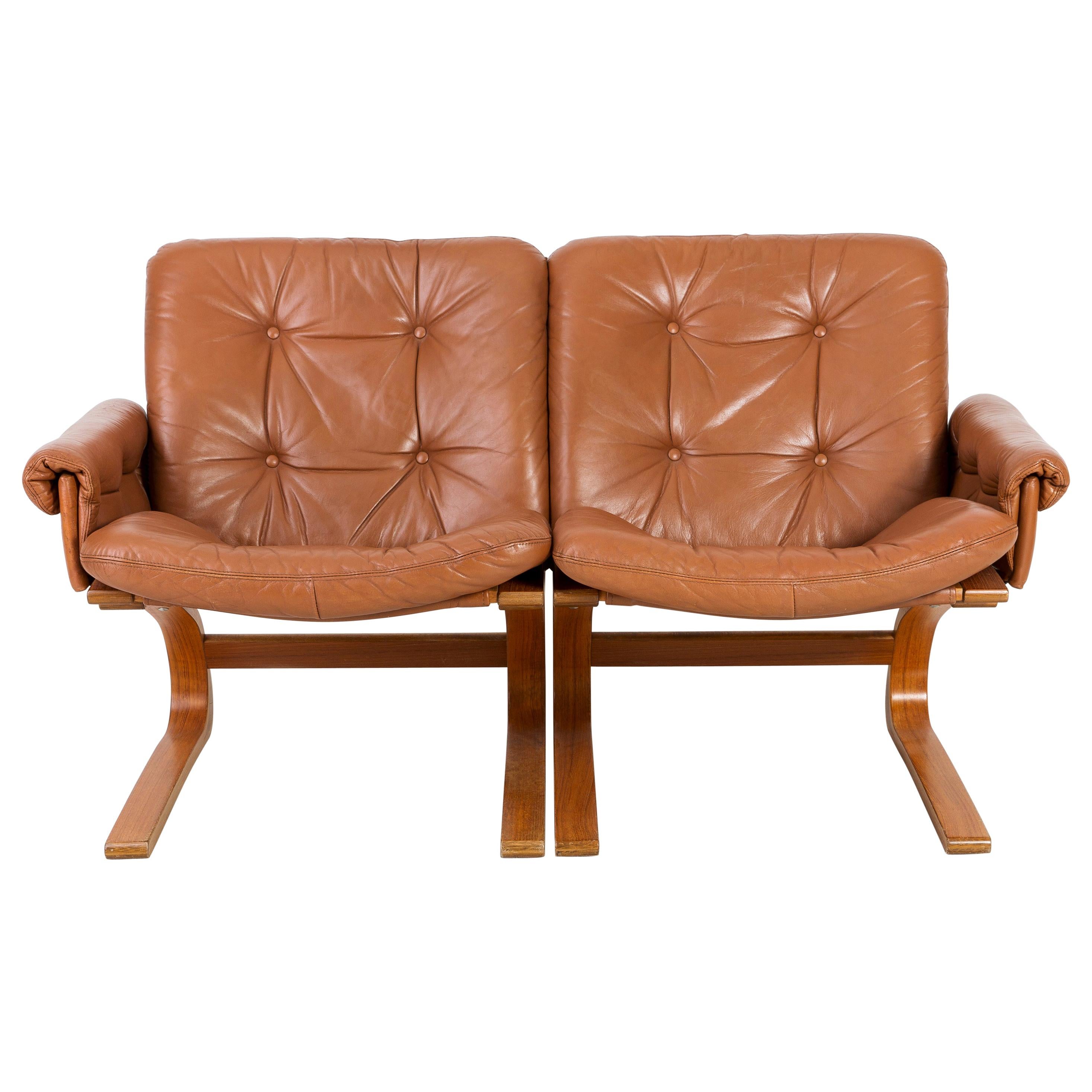 20th Century Teak Wood Kengu Sofa, Elsa & Nordahl Solheim for Rybo Rykken, 1970s For Sale