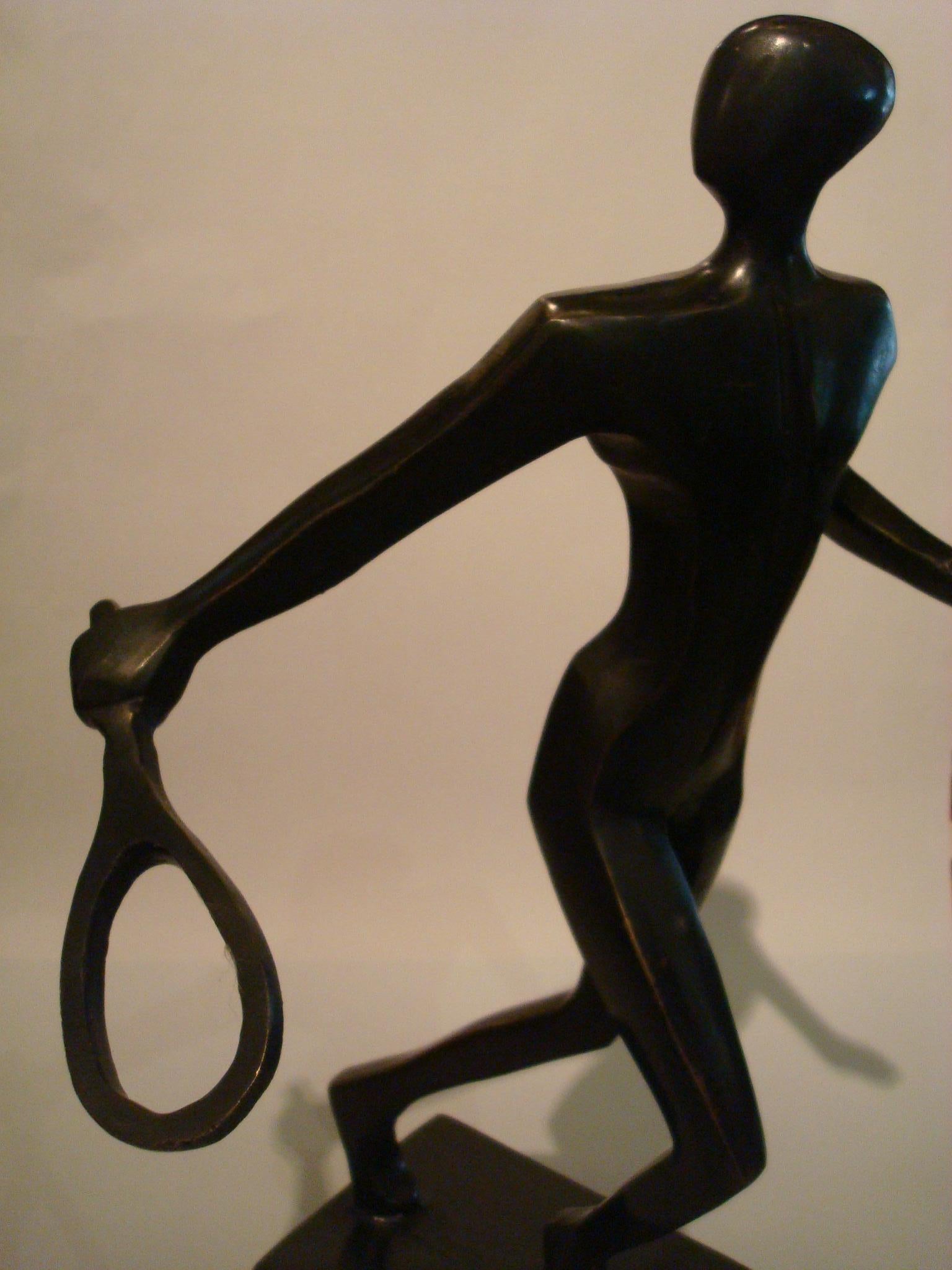 20th Century Tennis Player Bronze Sculpture / Trophy, Italy, 1930s For Sale 1