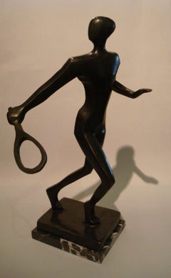 20th Century Tennis Player Bronze Sculpture / Trophy, Italy, 1930s