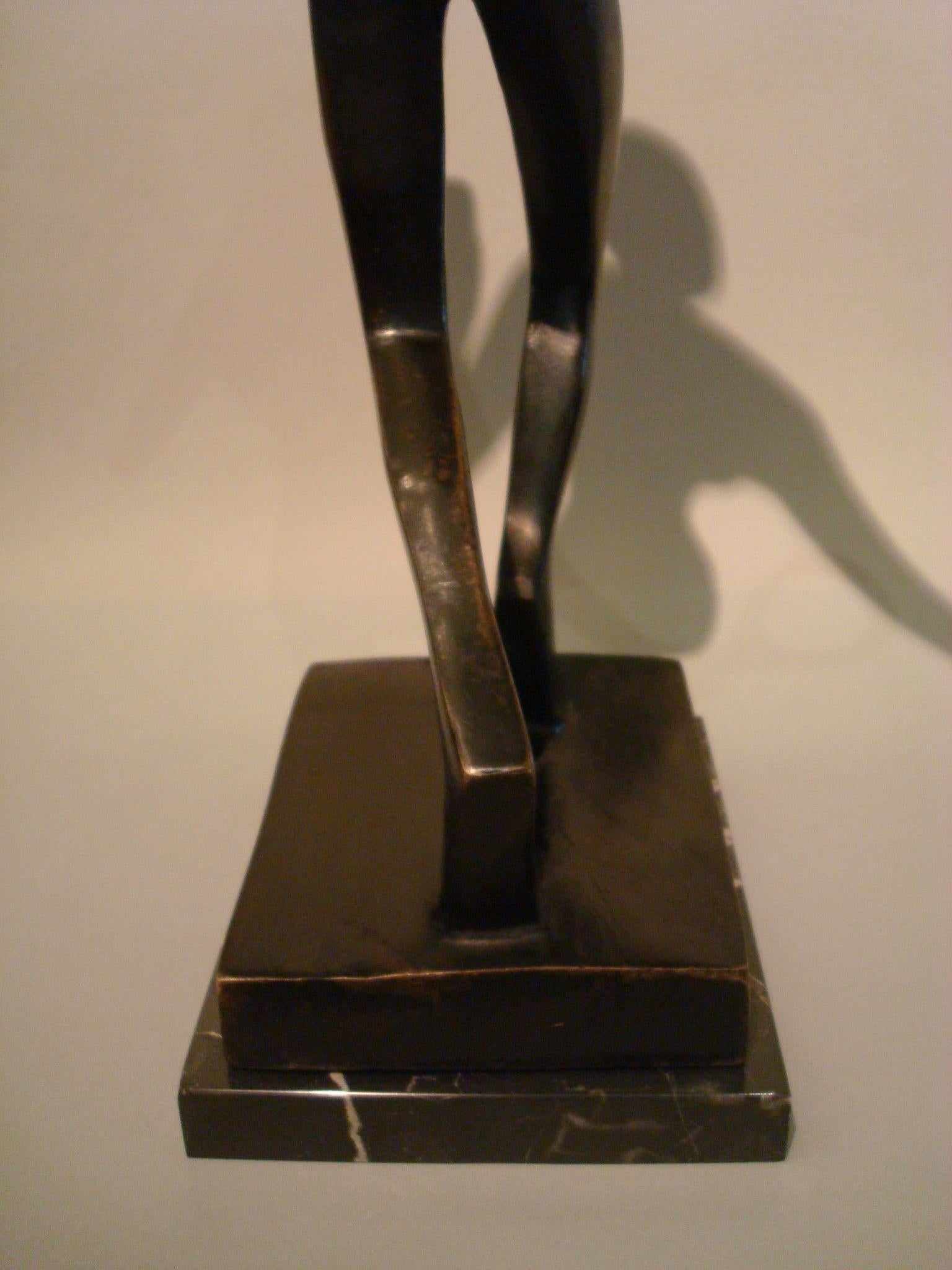 Mid-Century Modern 20th Century Tennis Player Bronze Sculpture / Trophy, Italy, 1930s For Sale
