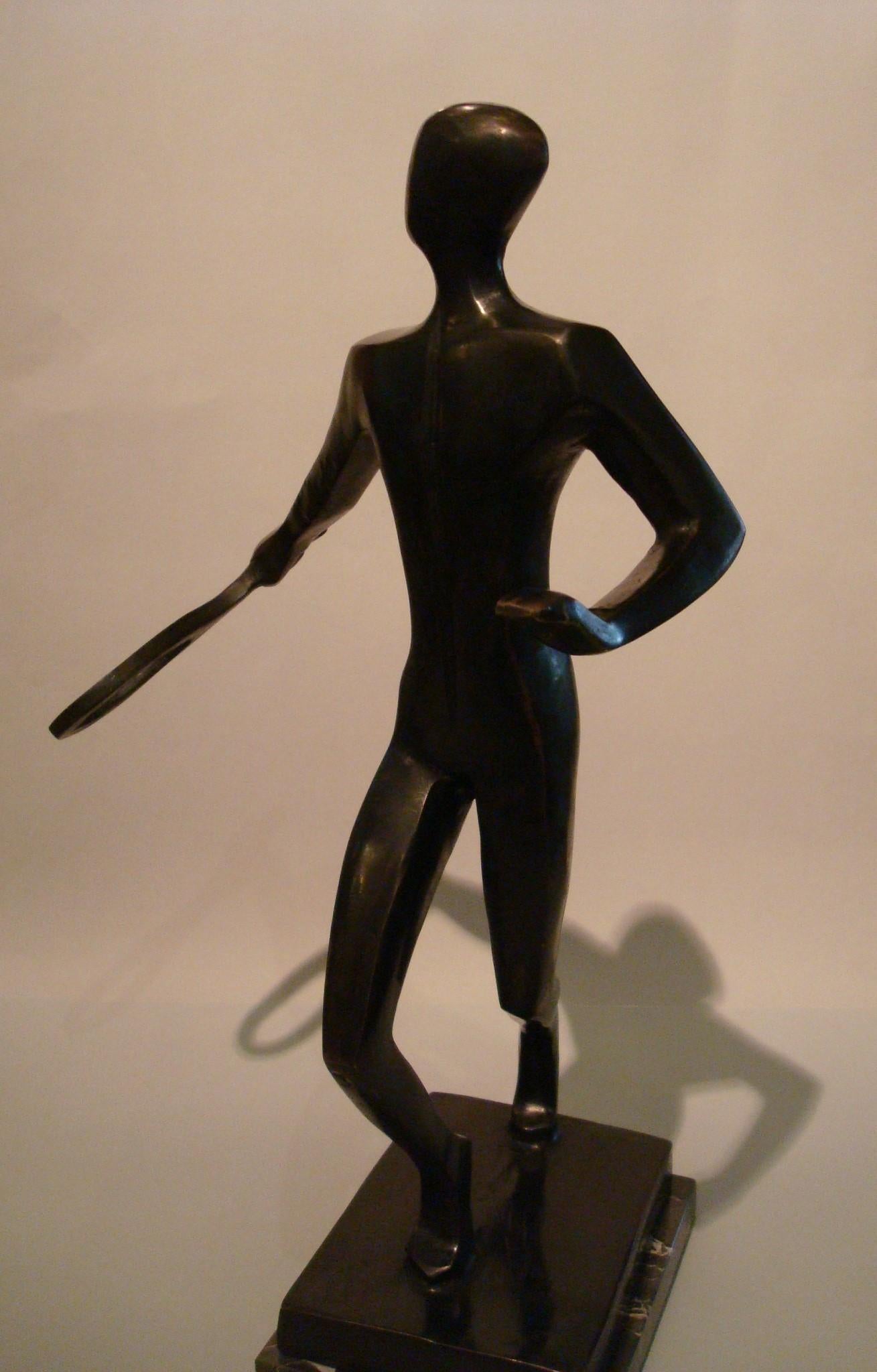 Italian 20th Century Tennis Player Bronze Sculpture / Trophy, Italy, 1930s For Sale