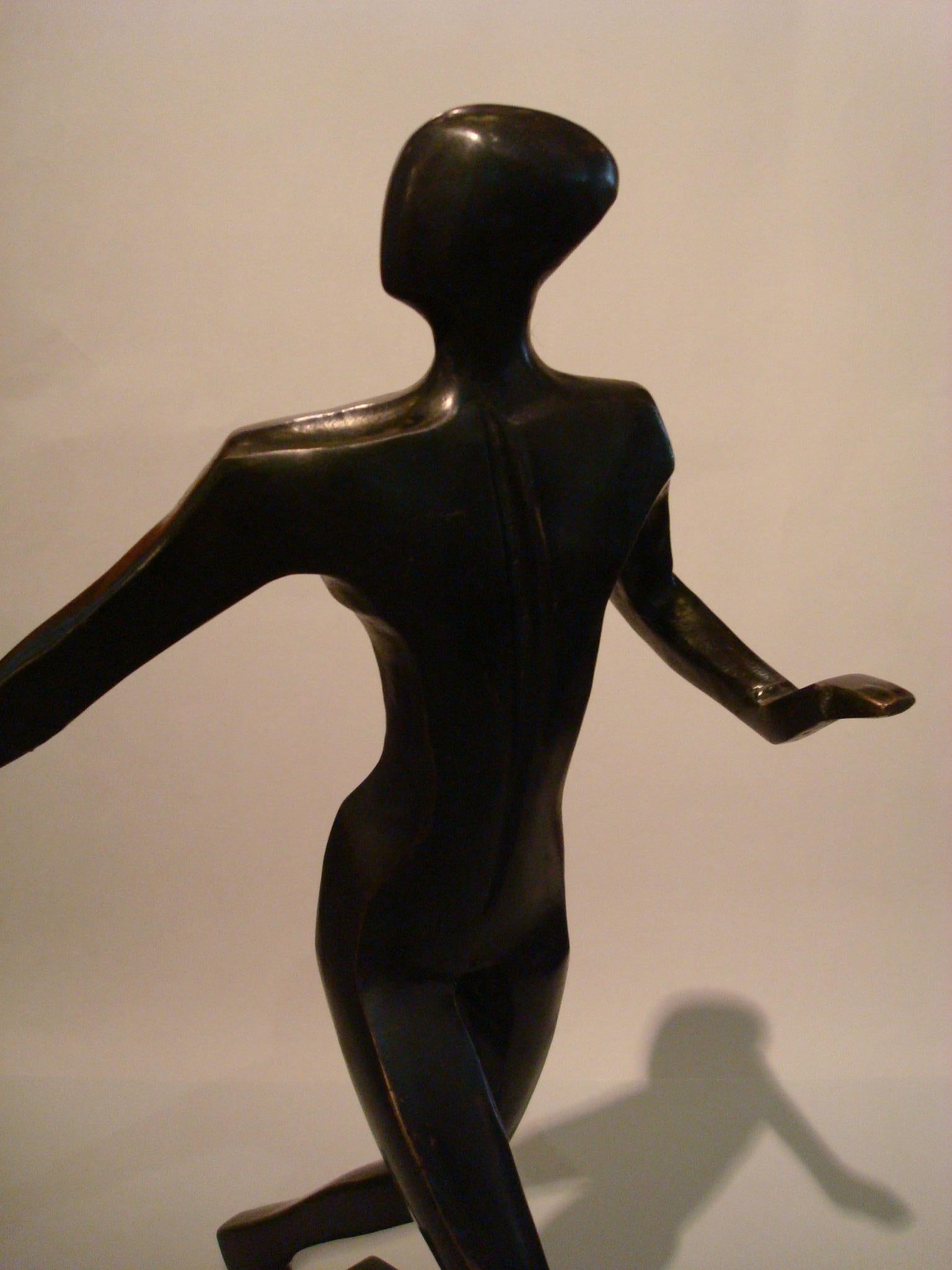 20th Century Tennis Player Bronze Sculpture / Trophy, Italy, 1930s In Good Condition For Sale In Buenos Aires, Olivos