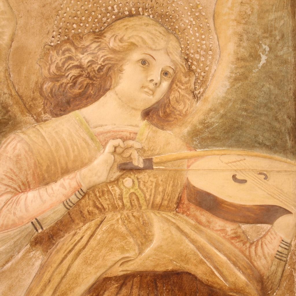 Bas-relief en terre cuite du 20e siècle Terra Di Signa Ange musicien, 1950 Bon état - En vente à Vicoforte, Piedmont