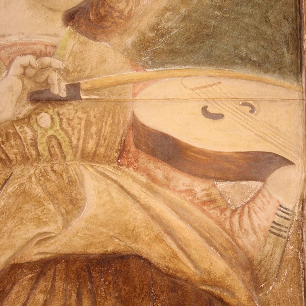 20th Century Terracotta Bas-Relief Terra Di Signa Musician Angel, 1950 For Sale 3