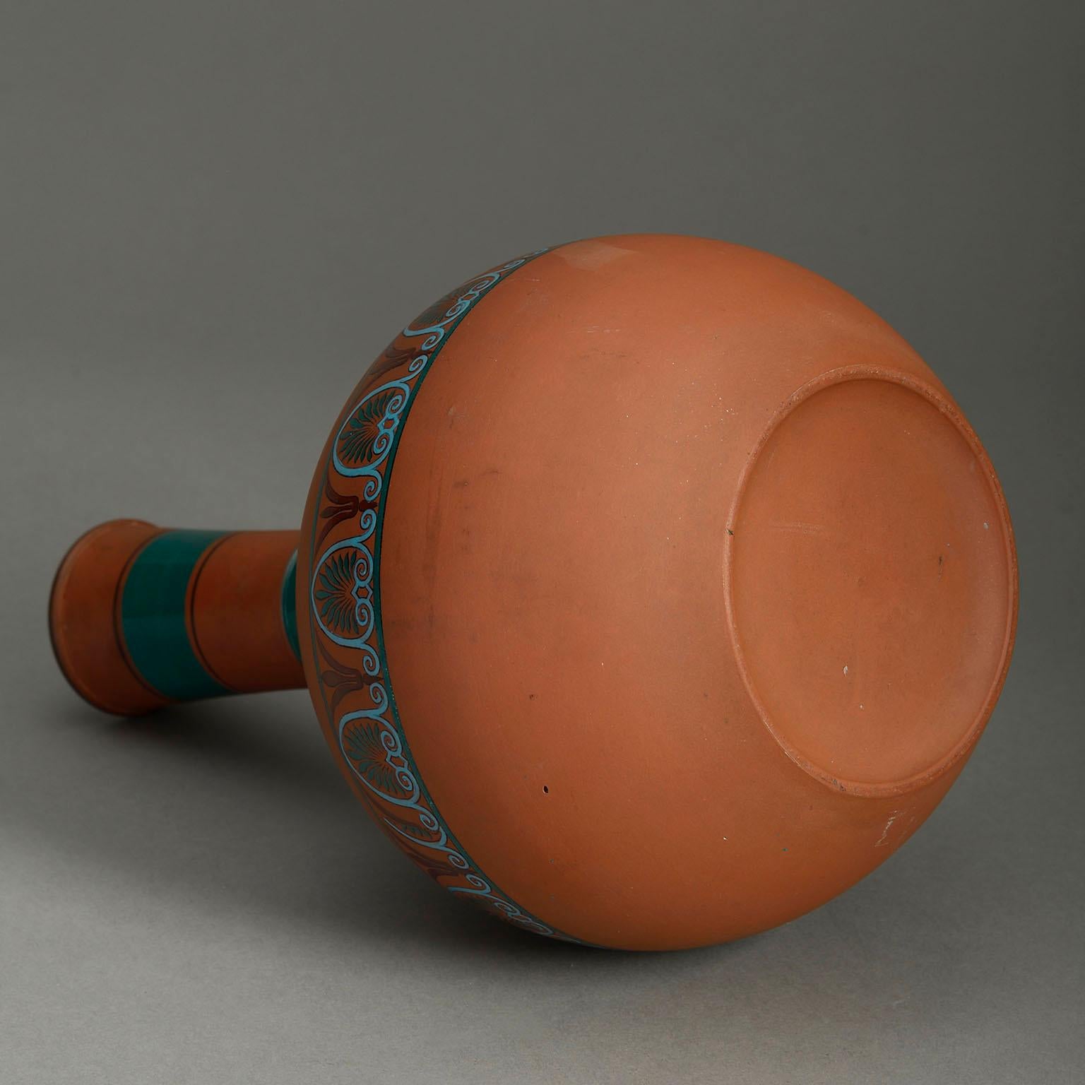 Fired 20th Century Terracotta Bottle Vase in the Classical Taste For Sale