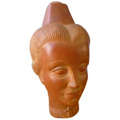 20th Century Terracotta Bust of Arlesienne by Miel Romey, France